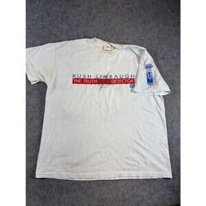 Vintage Y2K 2002 Rush Limbaugh The Truth Detector Shirt Mens XL White Political